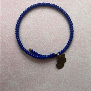 Alex and Ani Blue Beaded Bracelet with Gold Accents